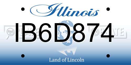 IB6D874 Illinois License Plate