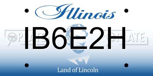 IB6E2H Illinois License Plate