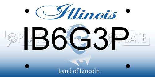 IB6G3P Illinois License Plate