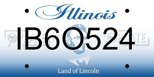 IB6O524 Illinois License Plate