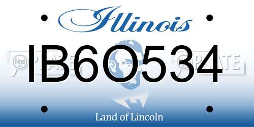 IB6O534 Illinois License Plate