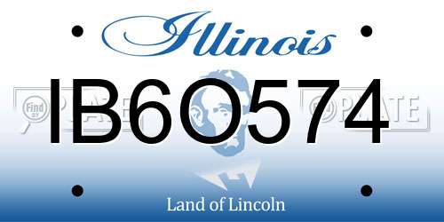 IB6O574 Illinois License Plate