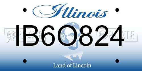 IB6O824 Illinois License Plate
