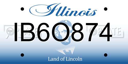 IB6O874 Illinois License Plate