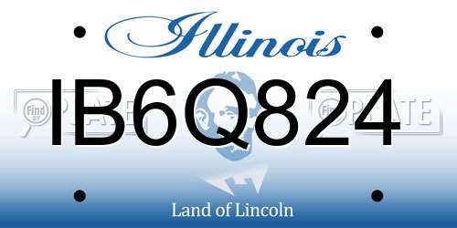 IB6Q824 Illinois License Plate