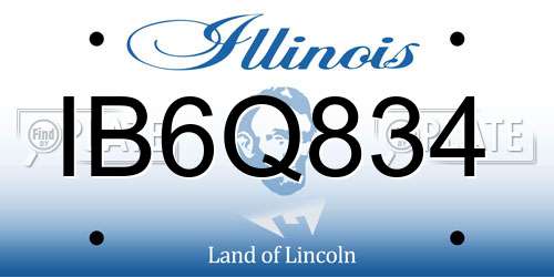 IB6Q834 Illinois License Plate
