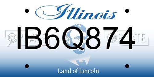 IB6Q874 Illinois License Plate