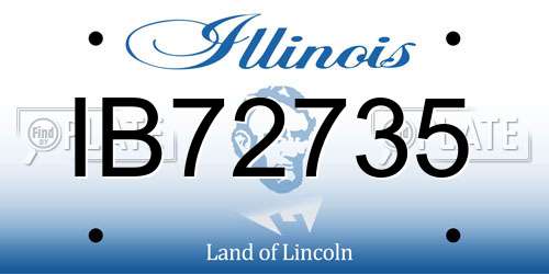 IB72735 Illinois License Plate