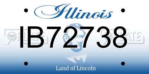 IB72738 Illinois License Plate