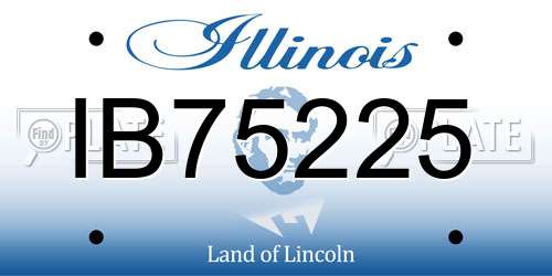 IB75225 Illinois License Plate