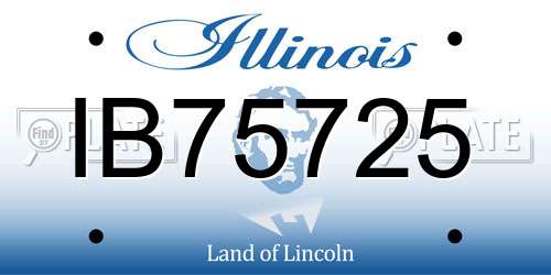 IB75725 Illinois License Plate