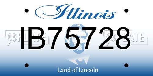 IB75728 Illinois License Plate