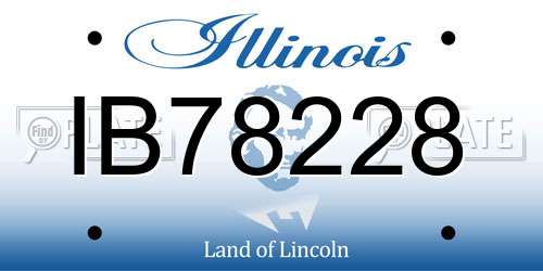IB78228 Illinois License Plate