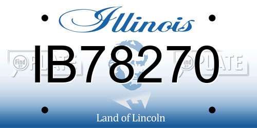IB78270 Illinois License Plate