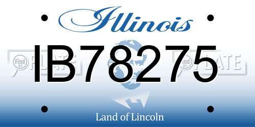 IB78275 Illinois License Plate