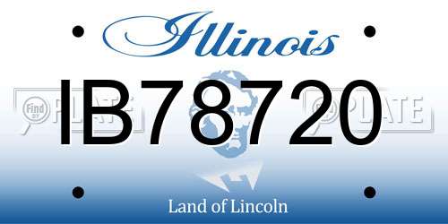 IB78720 Illinois License Plate