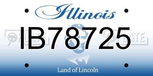 IB78725 Illinois License Plate