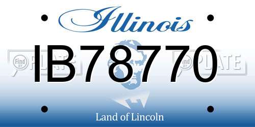 IB78770 Illinois License Plate