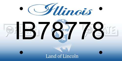 IB78778 Illinois License Plate