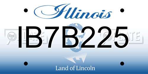 IB7B225 Illinois License Plate