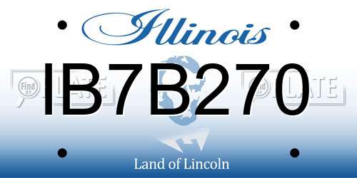 IB7B270 Illinois License Plate
