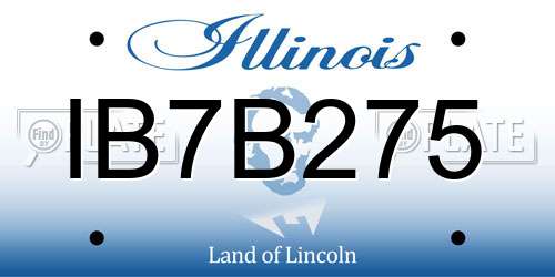IB7B275 Illinois License Plate