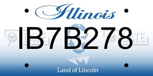 IB7B278 Illinois License Plate