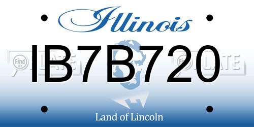 IB7B720 Illinois License Plate