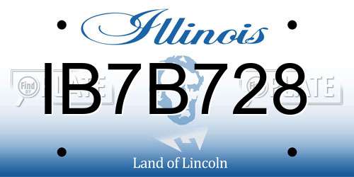 IB7B728 Illinois License Plate