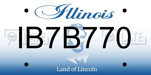 IB7B770 Illinois License Plate
