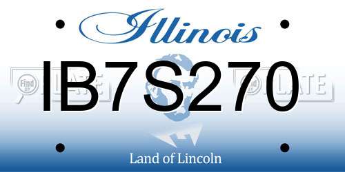 IB7S270 Illinois License Plate