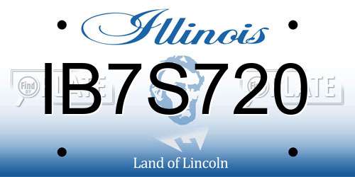 IB7S720 Illinois License Plate