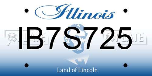 IB7S725 Illinois License Plate