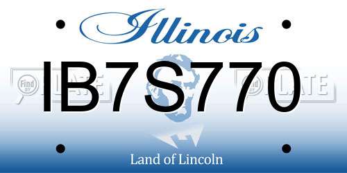 IB7S770 Illinois License Plate