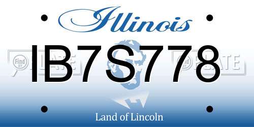 IB7S778 Illinois License Plate