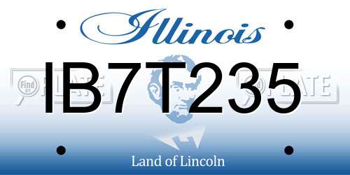 IB7T235 Illinois License Plate