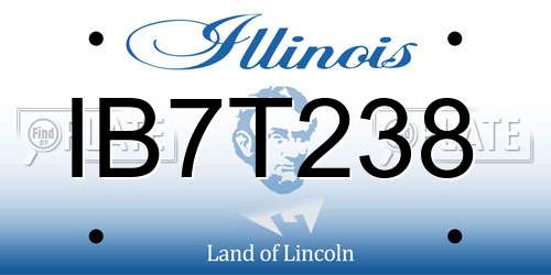 IB7T238 Illinois License Plate