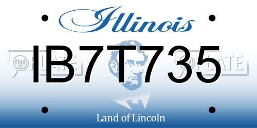 IB7T735 Illinois License Plate