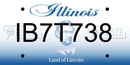 IB7T738 Illinois License Plate