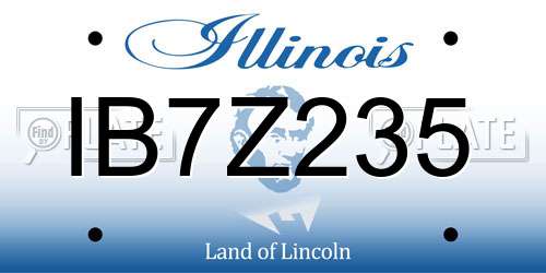 IB7Z235 Illinois License Plate