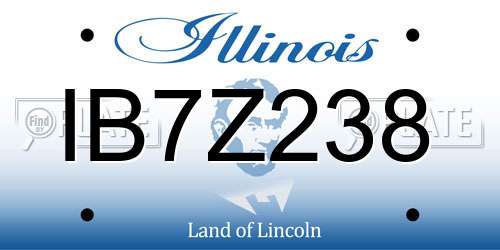 IB7Z238 Illinois License Plate