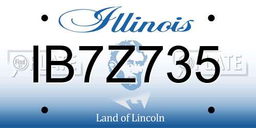 IB7Z735 Illinois License Plate
