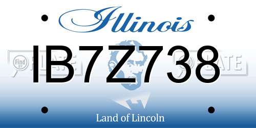 IB7Z738 Illinois License Plate