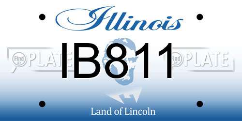 IB811 Illinois License Plate