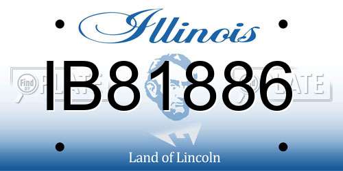 IB81886 Illinois License Plate