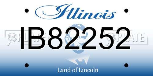 IB82252 Illinois License Plate