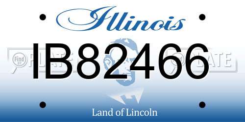 IB82466 Illinois License Plate