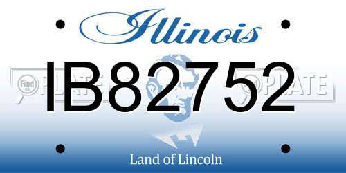 IB82752 Illinois License Plate