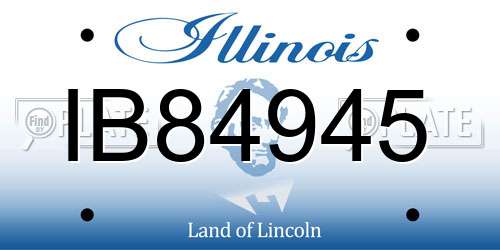 IB84945 Illinois License Plate