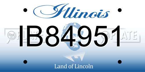 IB84951 Illinois License Plate